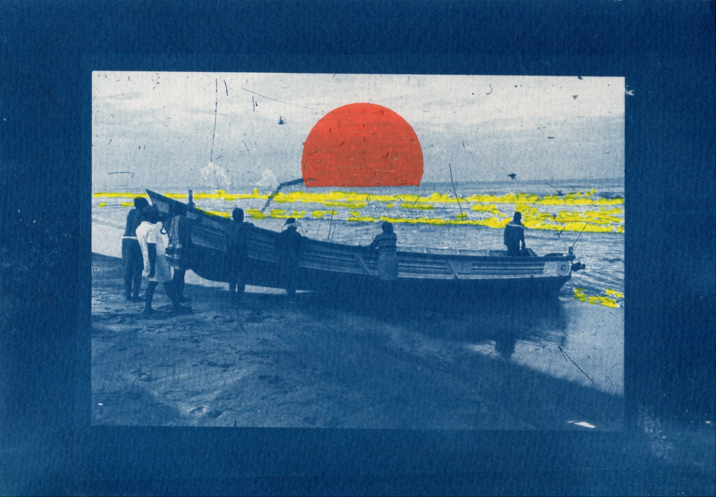 cyanotype print of varkala, kerala