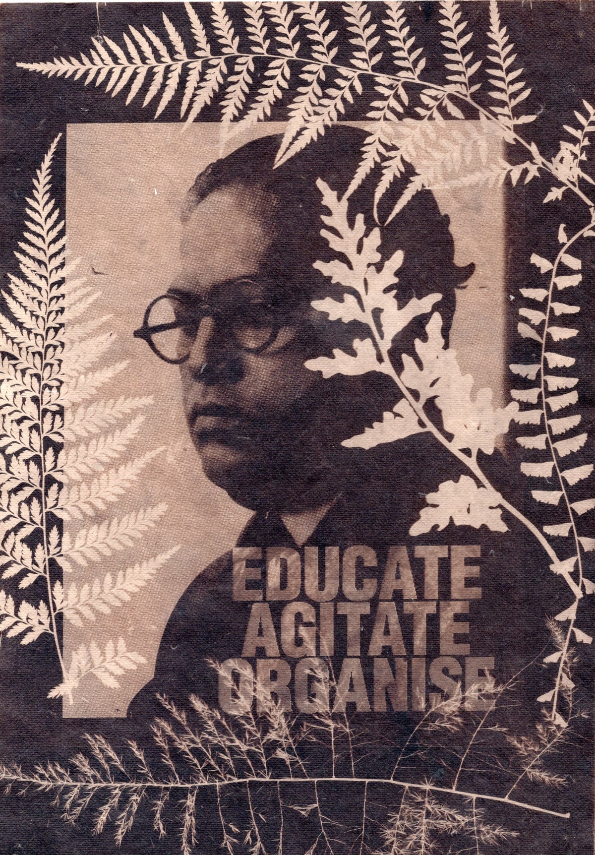 green tea toned Babasaheb Ambedkar cyanotype print