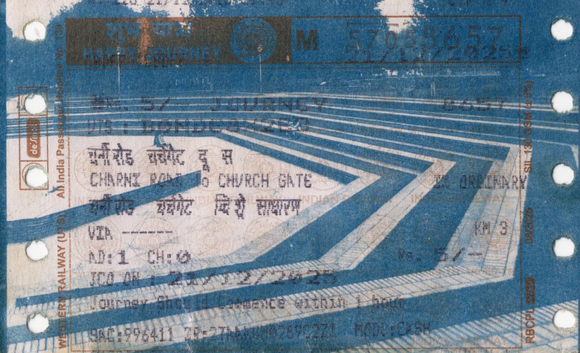 Sunder nursery on Mumbai local ticket