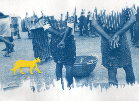 coloured cyanotype prints of Mararikulam, Kerala