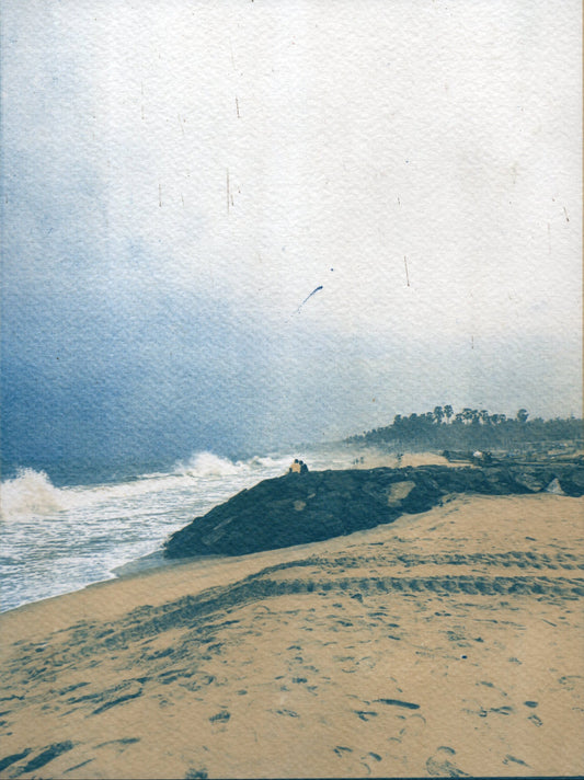 pondicherry cyanotype duotone art print