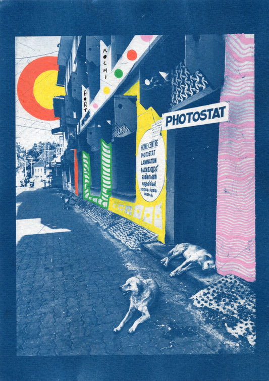 cyanotype print of fort kochi, kerala