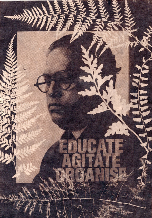 Educate, Agitate, Organise cyanotype print